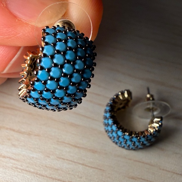 Park Lane Gold and Turquoise Beaded Earrings - Picture 4 of 5